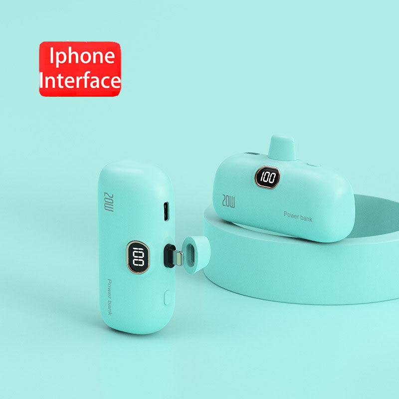 Premium Mini Power Bank 5000mAh - Chargeur QC PD Charge rapide pour Apple iPhone 15, 14, 13, 12, 11 Pro Max Plus Mini | Batterie externe, chargeur portable pour iOS, iPhone, Android et Samsung