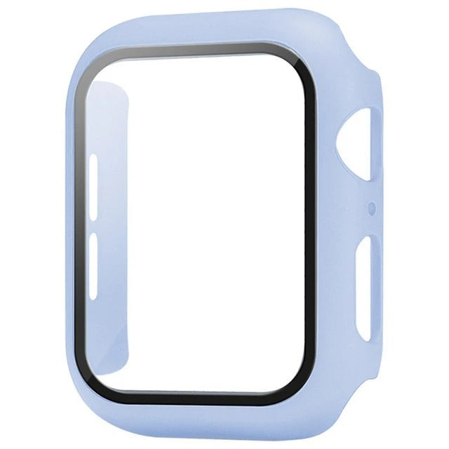 Hochwertige Glasabdeckung-Hülle & Case für Apple Watch Serie 9/8/7/6/SE/5: 44mm, 40mm, 41mm, 45mm, 42mm, 38mm | Cover