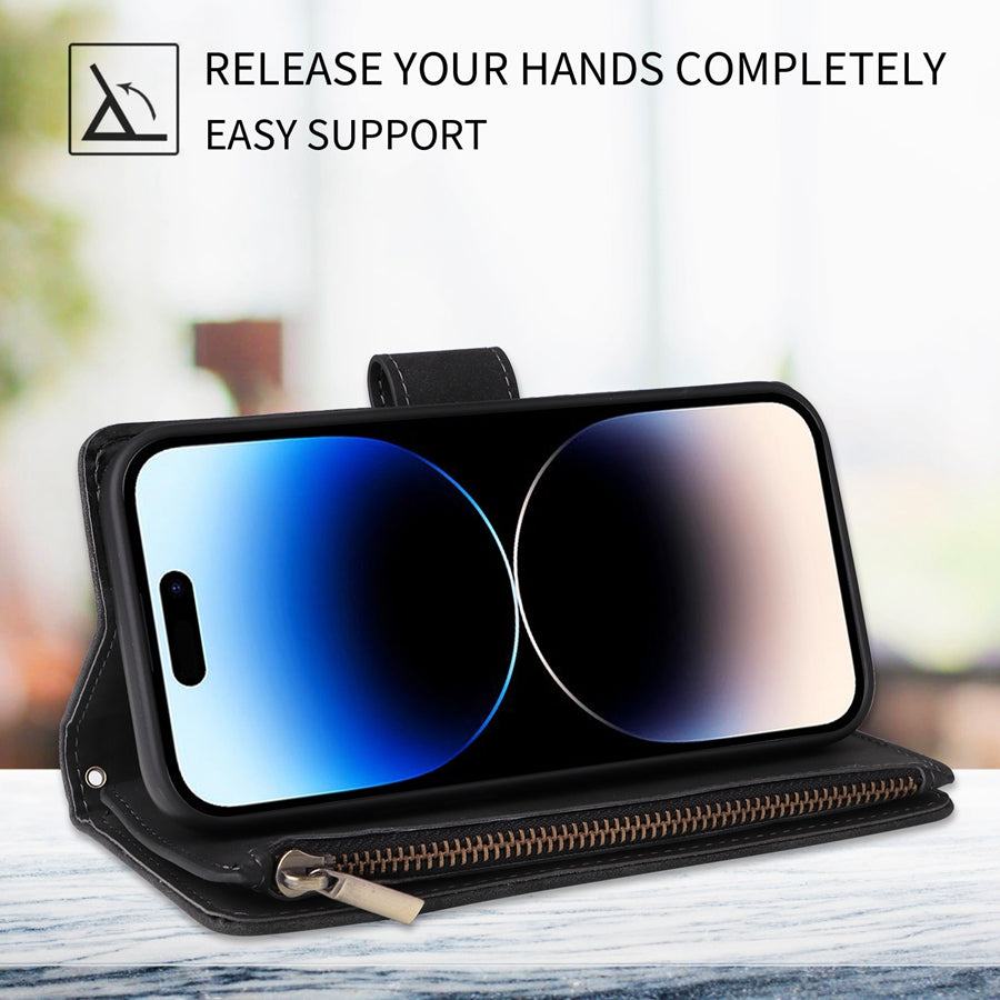 SecureSwipe Premium Leder Geldbörse Hülle für Apple iPhone | Geldbörse & Portmonee