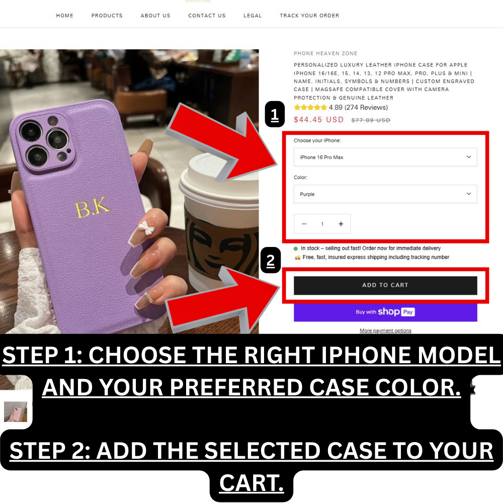 Étui iPhone de luxe personnalisé avec protection de caméra | Gravez le nom, les initiales, les symboles et les chiffres