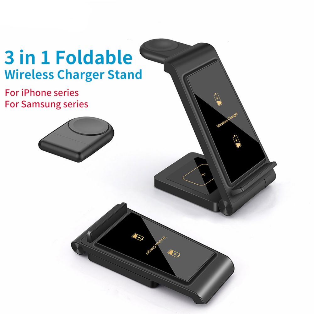 Station de charge rapide 3 en 1 haut de gamme 25 W | Chargeur sans fil pour Apple iPhone, montre, AirPods, Galaxy Buds, écouteurs | Station de recharge rapide sans fil