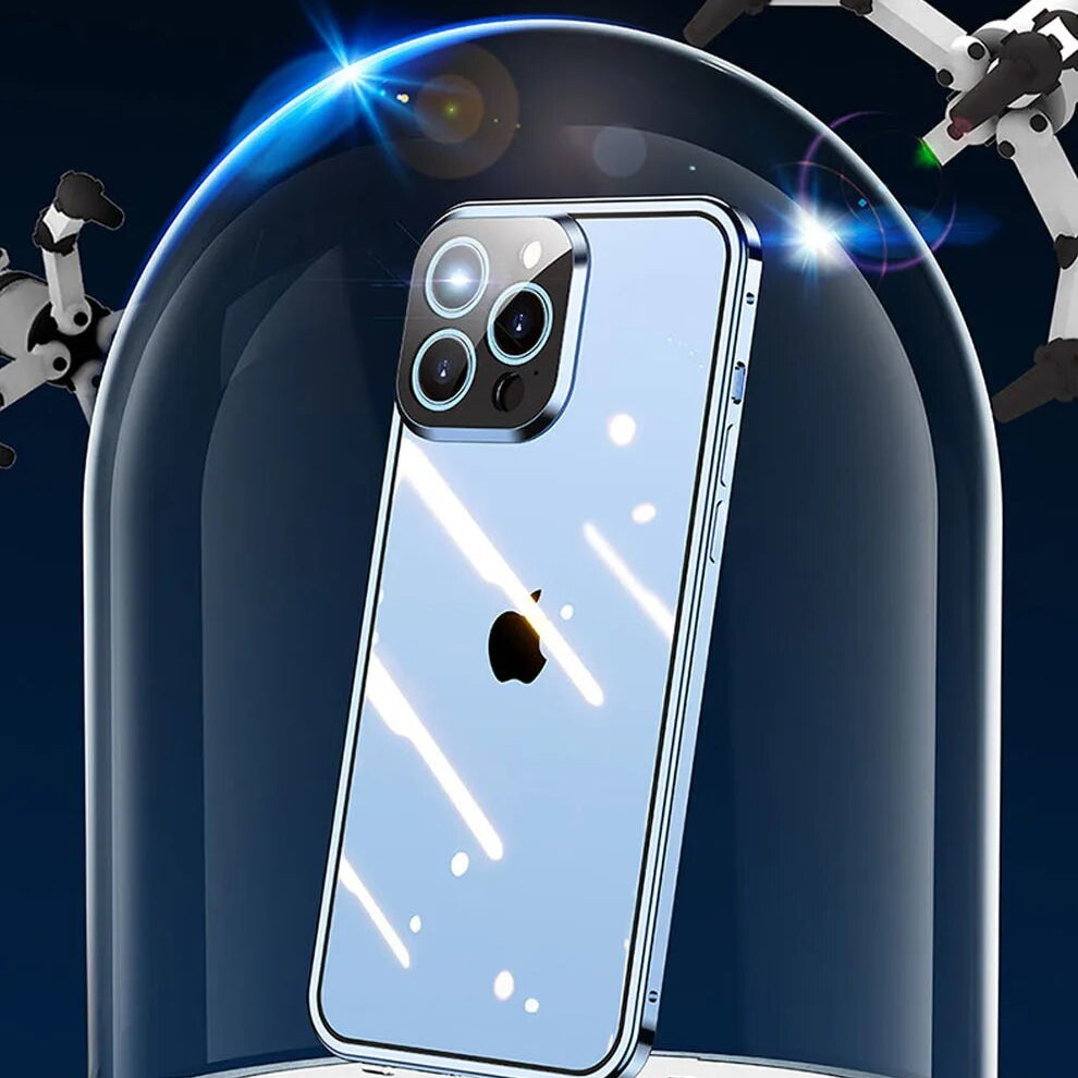 Luxus Ultra-Dünne iPhone Hülle mit 360° Vollschutz aus Metall und Glas | MagSafe