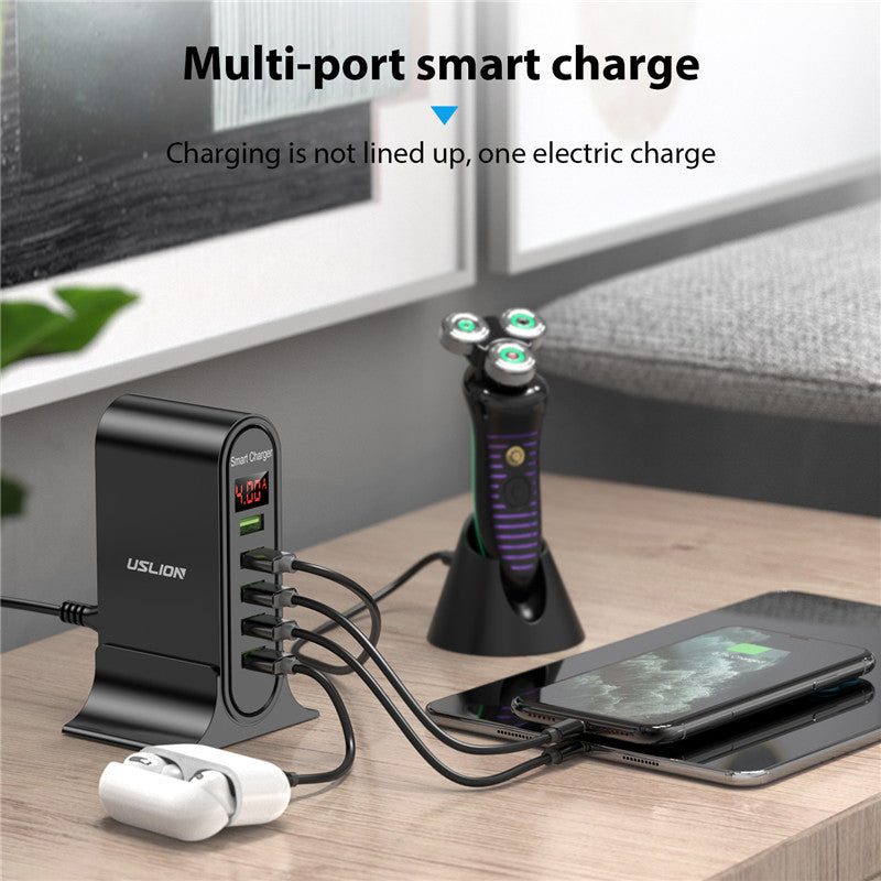Chargeur rapide GaN 140 W : station de recharge de bureau haut de gamme | Station d'accueil pour station de charge 5 ports USB ASOMETECH | Ordinateur portable, MacBook, iPhone, Samsung