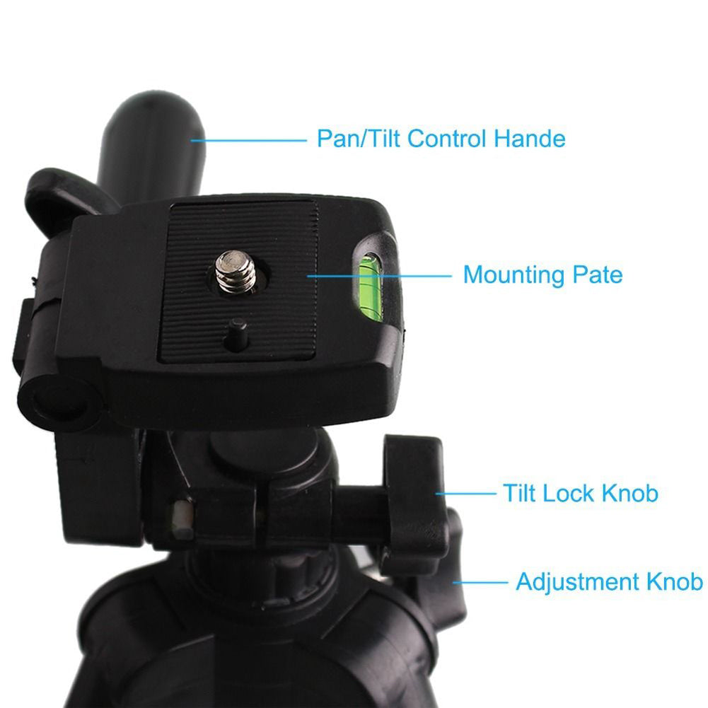 Professionelles Aluminium-Reisestativ, 140 cm für Videografie & Fotografie: Schnellplattenmontage, geeignet für Smartphones,