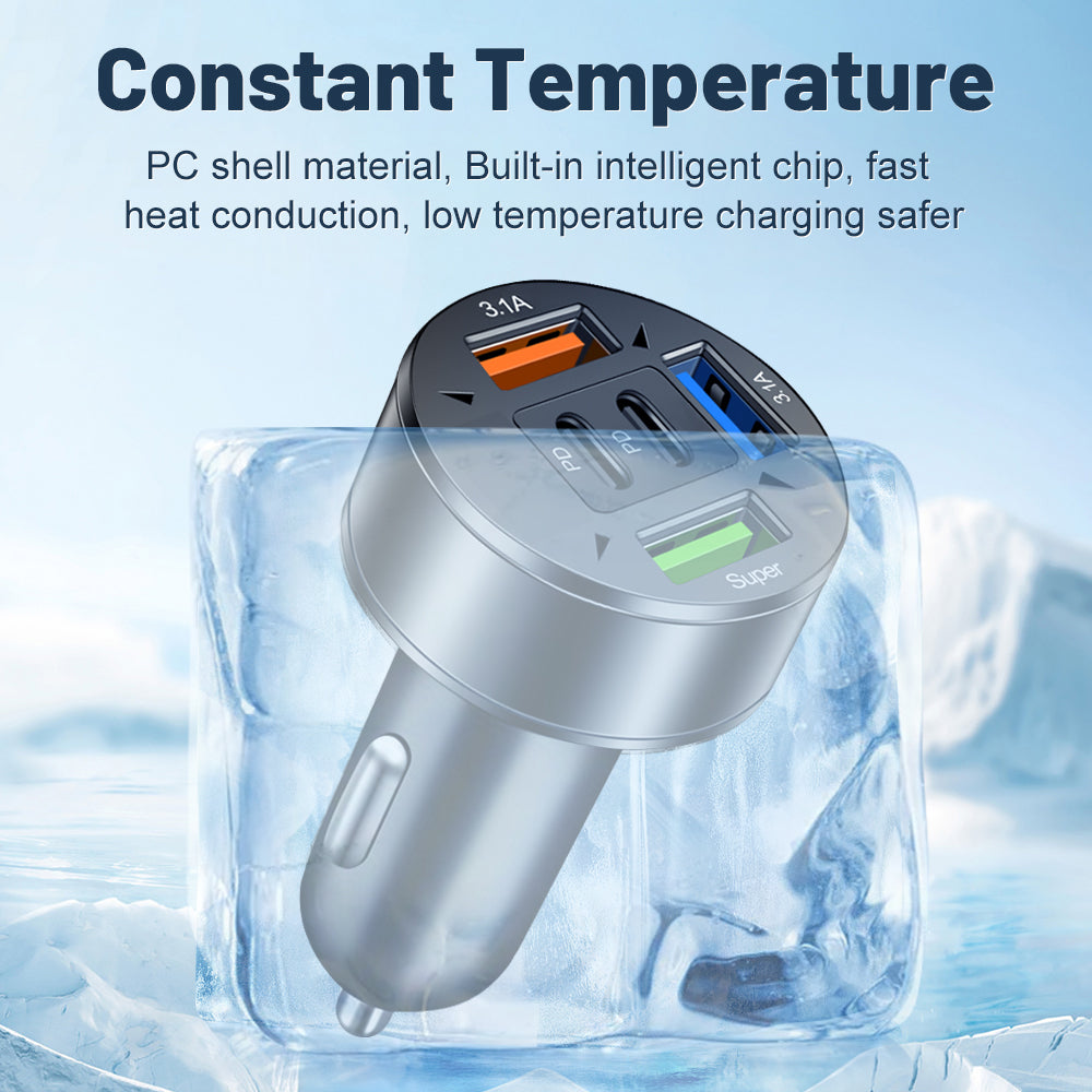 Transmetteur FM Bluetooth 5.2 haut de gamme, chargeur USB pour voiture, adaptateur FM/Aux, amplificateur de basses, station de recharge USB pour voiture à 3 ports