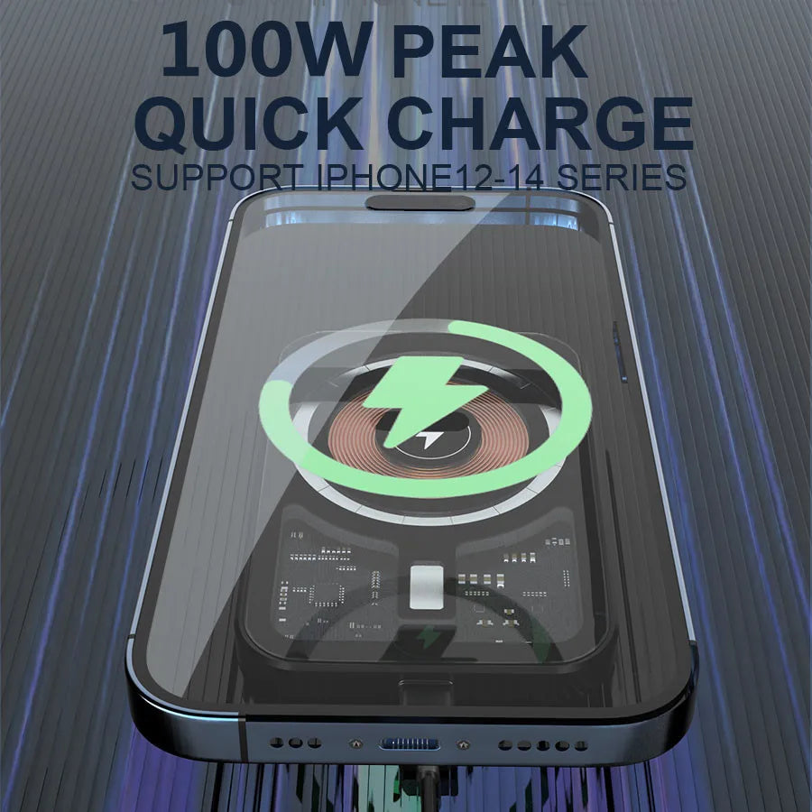 Banque d'alimentation magnétique sans fil haut de gamme 10 000 mAh avec charge rapide PD | Source de batterie portable pour Apple iPhone 15 14 13 12 11 Pro Max Plus Mini, Watch et Airpods