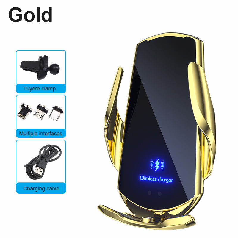 Téléphone sans fil pour voiture, chargeur rapide 30W | USB Type-C haut de gamme avec capteur infrarouge magnétique, écran LED et support de voiture - Compatible avec Apple iPhone, Android et Samsung