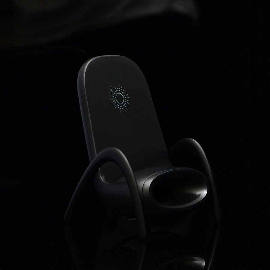 Mini chaise chargeur rapide sans fil et support de téléphone multifonctionnel | Station de recharge rapide sans fil haut de gamme pour recharger iPhone 15/14/13, Android et Samsung