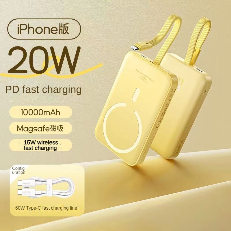 Banque d'alimentation premium 6000 mAh – Chargeur sans fil, alimentation 10 000 mAh pour Apple iPhone 15, 14, 13, 12, 11 Pro Max Plus Mini | Batterie externe portable avec fonction de charge rapide