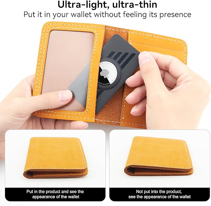 Premium Apple AirTag Brieftaschenhalter & Hülle, 2er Pack: Dünner AirTag Brieftaschenclip, Case für Apple Airtags, GPS-Tracker