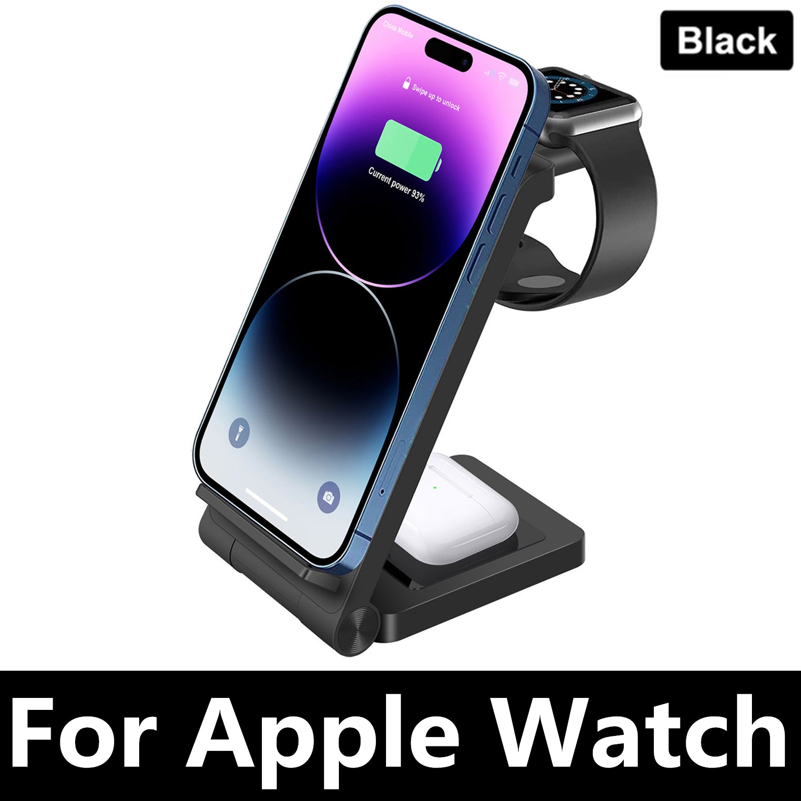 Station de charge rapide 3 en 1 haut de gamme 25 W | Chargeur sans fil pour Apple iPhone, montre, AirPods, Galaxy Buds, écouteurs | Station de recharge rapide sans fil