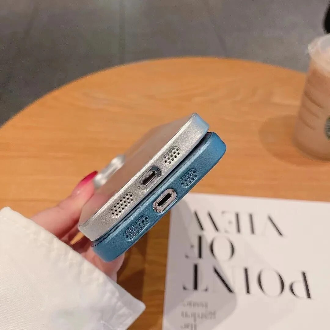 Premium Blinkende Aurora Einfarbige Handyhülle, MagSafe, Abdeckung, | Apple iPhone 15/14/13/12/11 Pro Max Plus - Schlanke Matte Stoßfeste Hardcover Schutzhülle - Phone Heaven Zone