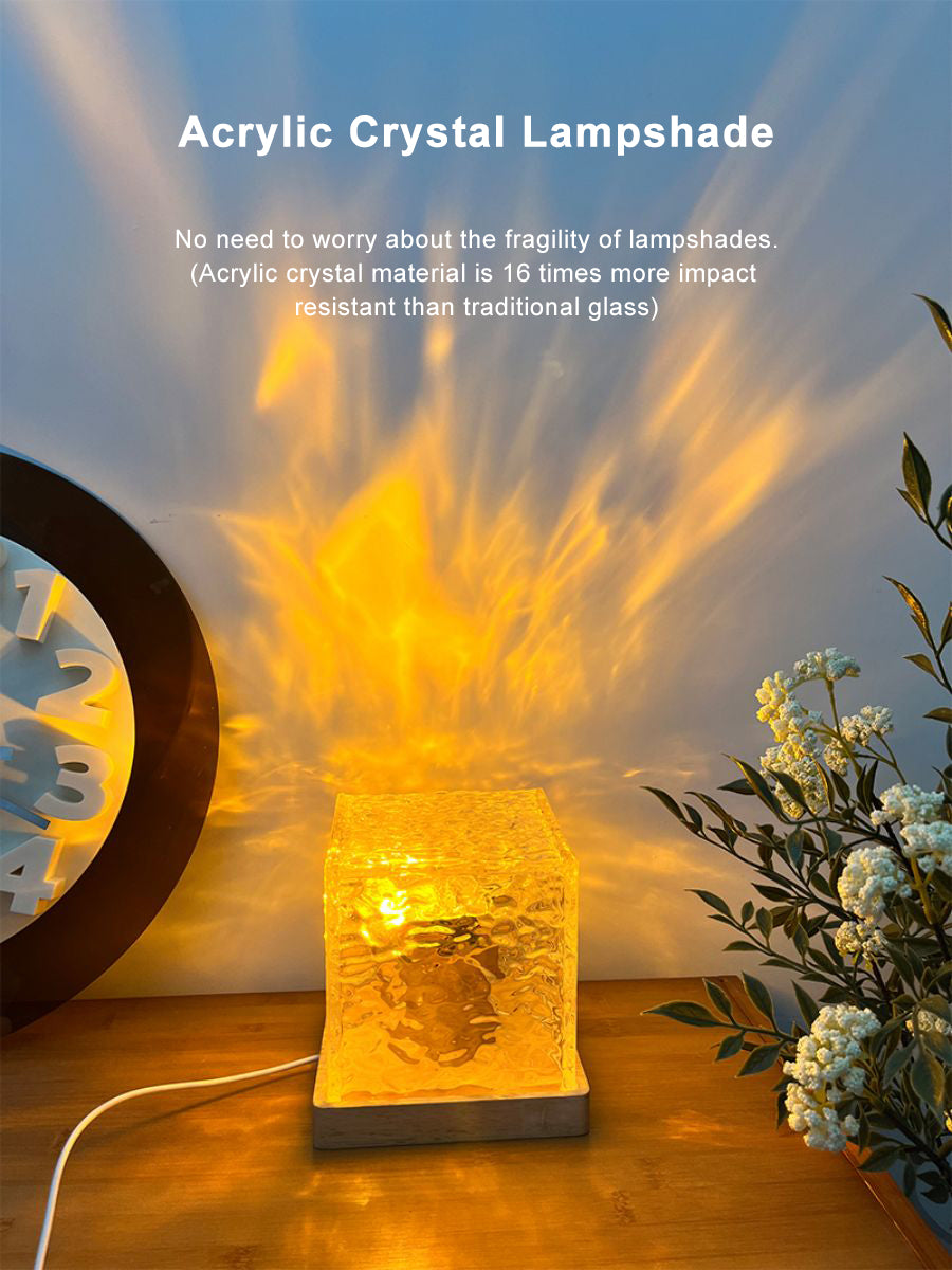 Premium Wasserwellenprojektor Nachtlicht 16 Farben Flammenkristalllampe