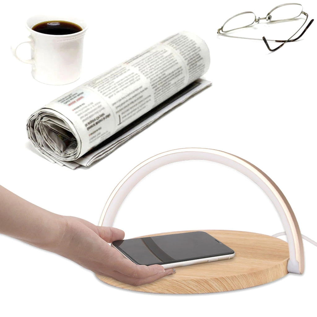 Chargeur de lampe de bureau de nuit LED haut de gamme et station de charge rapide 10 W | Station d'accueil de chargement rapide sans fil pour Apple iPhone 15/14/13/12/11 Pro Max Plus Mini, AirPods, Samsung, iOS et Android