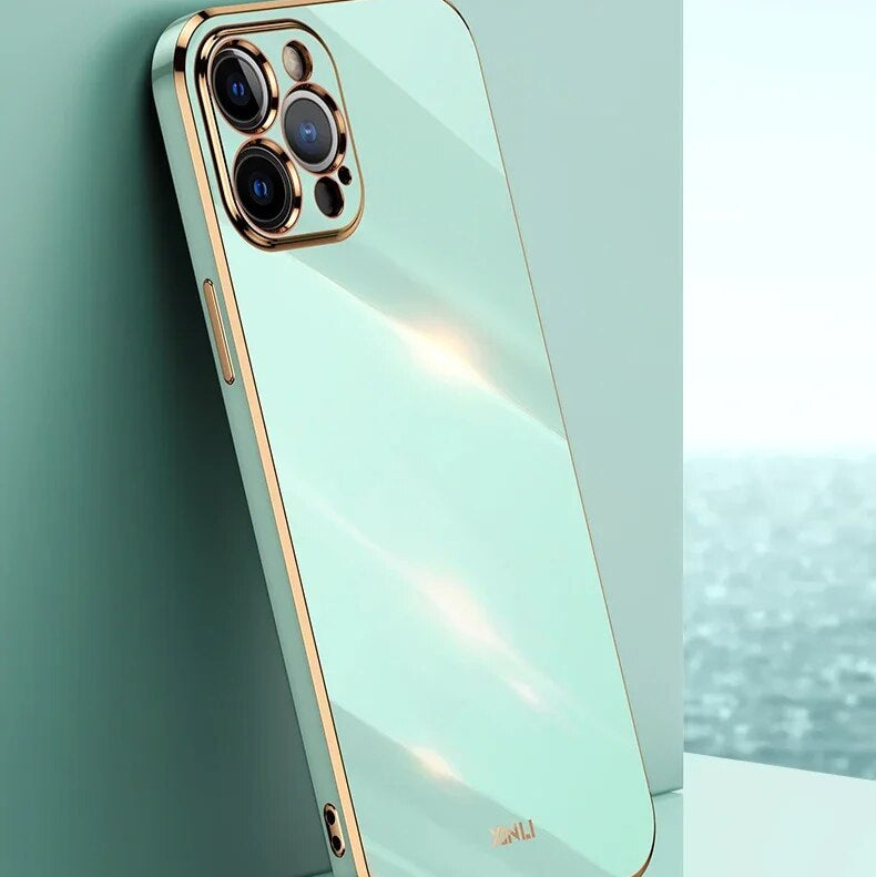 Hochwertiges einfarbiges Silikon Hülle, MagSafe, Abdeckung, | Apple iPhone 15/14/11/12/13 Pro Max/Mini Plus - Quadratische Beschichtung, Glänzend, Stoßfeste Schutzhülle - Phone Heaven Zone