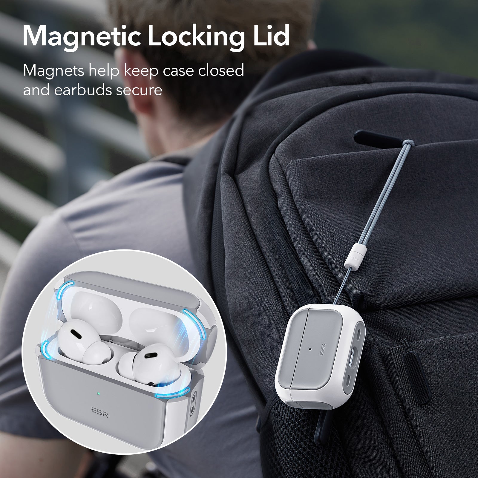 Étui MagSafe premium pour Apple AirPods Pro 2 - 2022 Étui de protection HaloLock | Protection contre les chutes hybride Orbit | Étui durable et compatible pour AirPods Pro