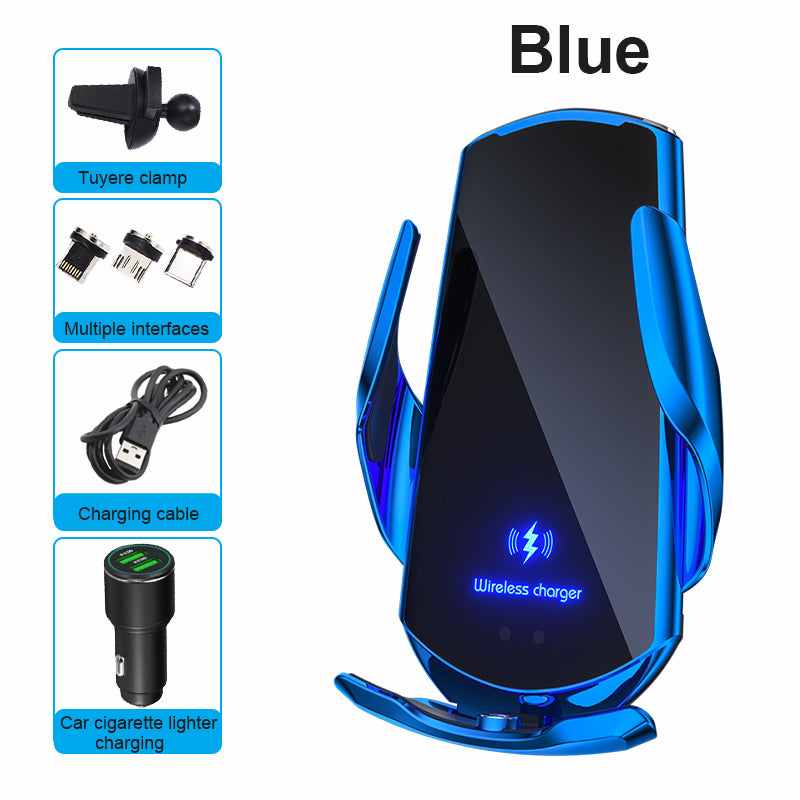 Téléphone sans fil pour voiture, chargeur rapide 30W | USB Type-C haut de gamme avec capteur infrarouge magnétique, écran LED et support de voiture - Compatible avec Apple iPhone, Android et Samsung