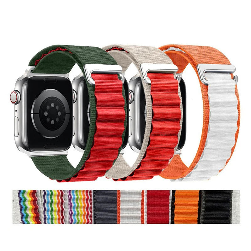 Armband für Apple Watch Serie 10/9/8/7/6/5/4/3/2/1 & Ultra 2/1, SE: 2024, 2023, 2022, 2021, 2020, 2019, | Alpin Loop Premium