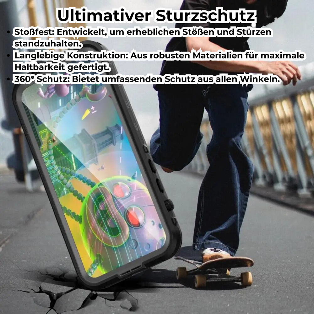 Premium IP68 Wasserdichte Magnet-Hülle mit MagSafe für Apple iPhone 16/16e, 15, 14, 13, 12 Pro Max, Pro, Plus & Mini: 360° Vollschutz Case, Militärpanzer-Design | Staubdicht, Stoßfest Cover mit Kameraschutz | Ideal für Tauchen und Schwimmen