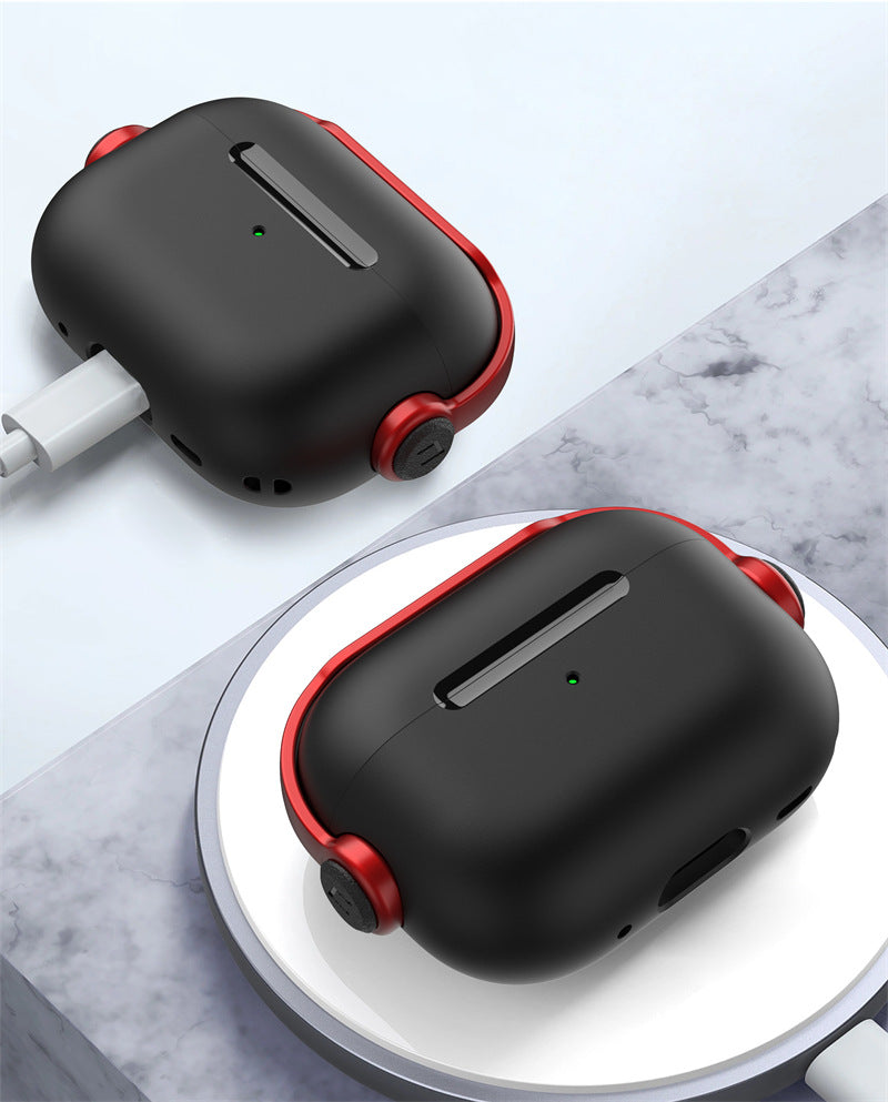 Étui haut de gamme pour AirPods Pro 2/3 avec couvercle de fermeture de lanière - support de casque créatif et couvercle pour Apple AirPods