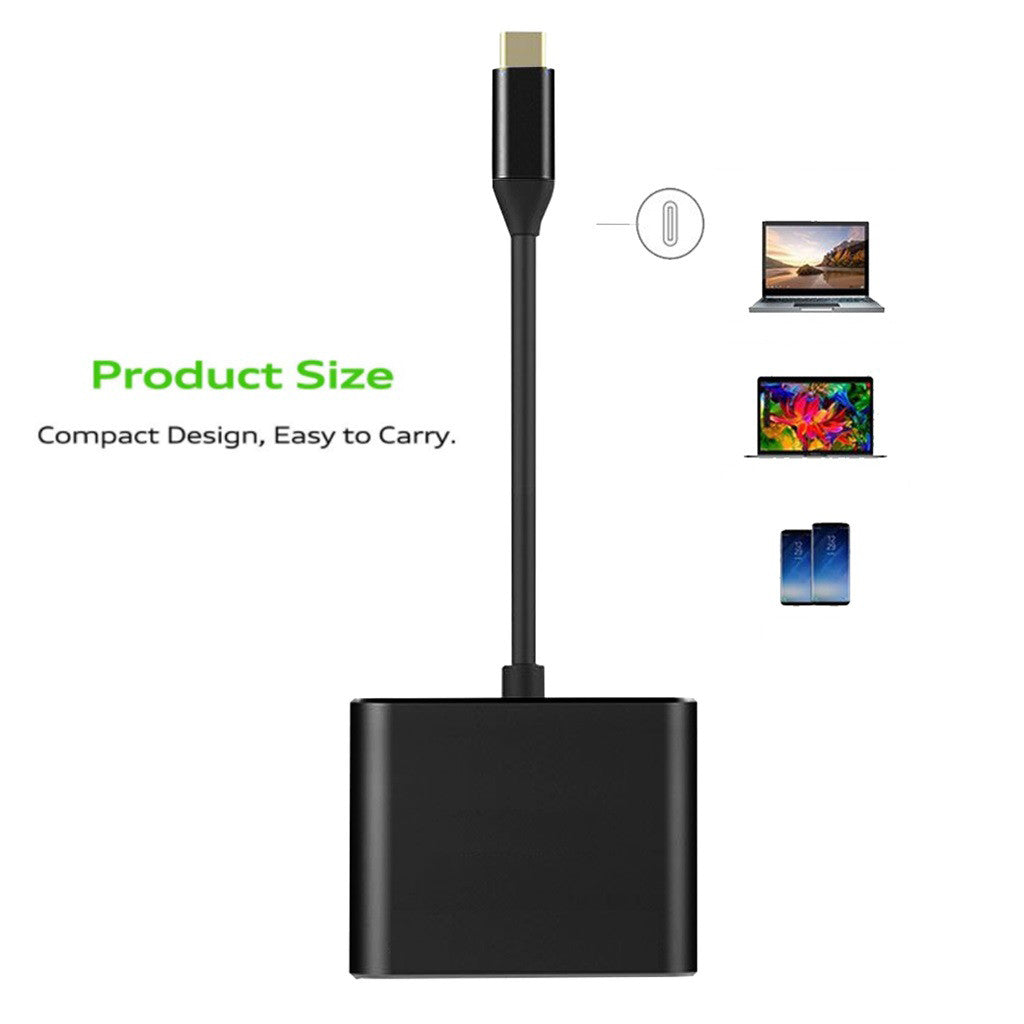 Hub USB-C 3-en-1 : répartiteur Type-C vers HDMI, station d'accueil USB 3.0 de haute qualité pour MacBook Air/Pro, Samsung - Hub USB-C vers HDMI