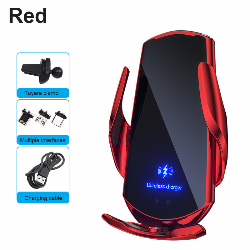 Téléphone sans fil pour voiture, chargeur rapide 30W | USB Type-C haut de gamme avec capteur infrarouge magnétique, écran LED et support de voiture - Compatible avec Apple iPhone, Android et Samsung