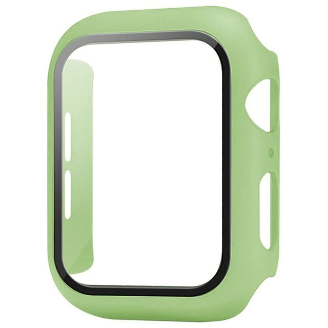 Hochwertige Glasabdeckung-Hülle & Case für Apple Watch Serie 9/8/7/6/SE/5: 44mm, 40mm, 41mm, 45mm, 42mm, 38mm | Cover
