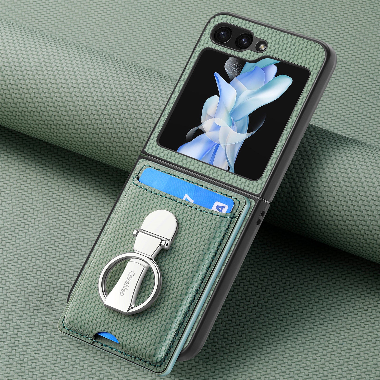 Hochwertige Leder MagSafe Brieftasche mit Kartenfächern: Klapp-Ringhalter & für iPhone 16/15/14/13/12 Pro - Phone Heaven Zone