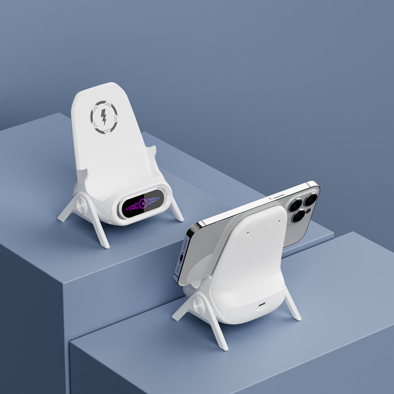 Mini chaise chargeur rapide sans fil et support de téléphone multifonctionnel | Station de recharge rapide sans fil haut de gamme pour recharger iPhone 15/14/13, Android et Samsung