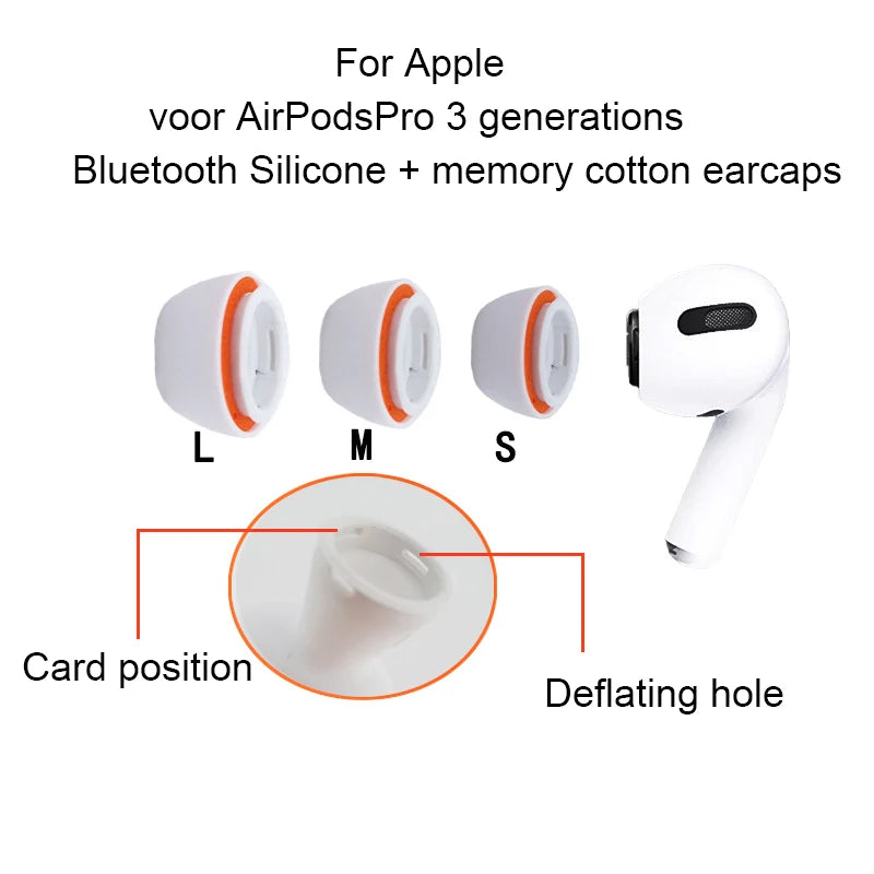 Embouts auriculaires en mousse à mémoire de forme et coussinets en silicone de qualité supérieure pour Apple AirPods Pro, 1, 2, 3 : remplacement en tailles XS, S, M, L - Embouts auriculaires haut de gamme confortables