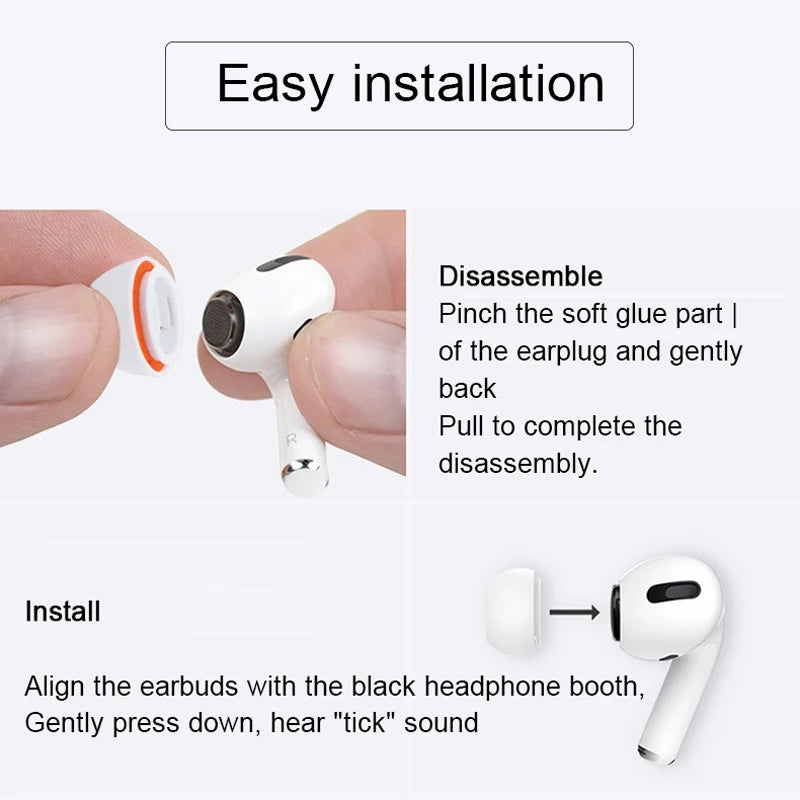 Embouts auriculaires en mousse à mémoire de forme et coussinets en silicone de qualité supérieure pour Apple AirPods Pro, 1, 2, 3 : remplacement en tailles XS, S, M, L - Embouts auriculaires haut de gamme confortables