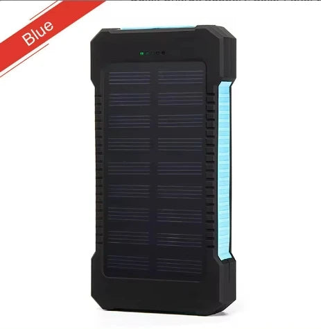 Chargeur solaire Premium Power Bank 20 000 mAh | Batterie externe portable avec charge rapide 5 V et lampe de poche super lumineuse pour les déplacements