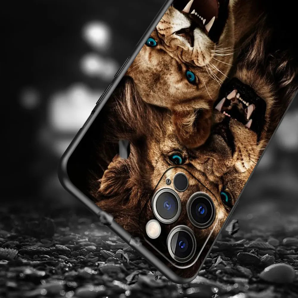 Hochwertige iPhone-Hülle mit Tierdesigns: Wolf, Hund, Katze, Vogel, Löwe, Tiger | MagSafe-kompatibles Case mit Kameralinsenschutz | Premium Hardcase für Apple iPhone 17/17 Air, 16/16e, 15, 14, 13 Pro Max Plus Cover | Stoßsichere Handyhülle & Panzertasche