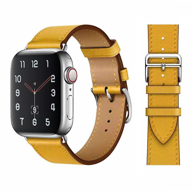 Premium Echtes Leder Armband für Apple Watch: 49mm, 45mm, 44mm, 42mm, 41mm, 40mm, Damen/Herren, iWatch Ultra/9/8/7/6/5/4/SE