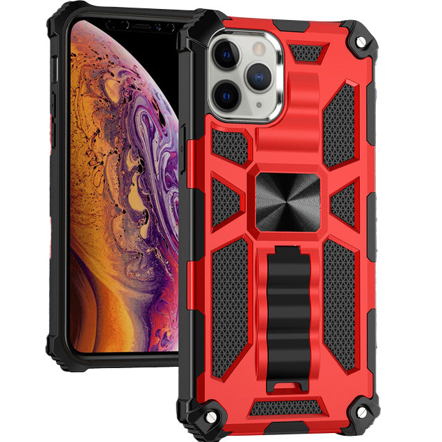 Hochwertige Hybrid-Militärpanzerung iPhone-Hülle MagSafe Case für Apple iPhone 17/17 Air, 16/16e, 15, 14, 13 Pro Max Plus mit eingebautem Ständer, Tarnung-Cover, Kamera-Rundumschutz und Bildschirmschutz Handyhülle