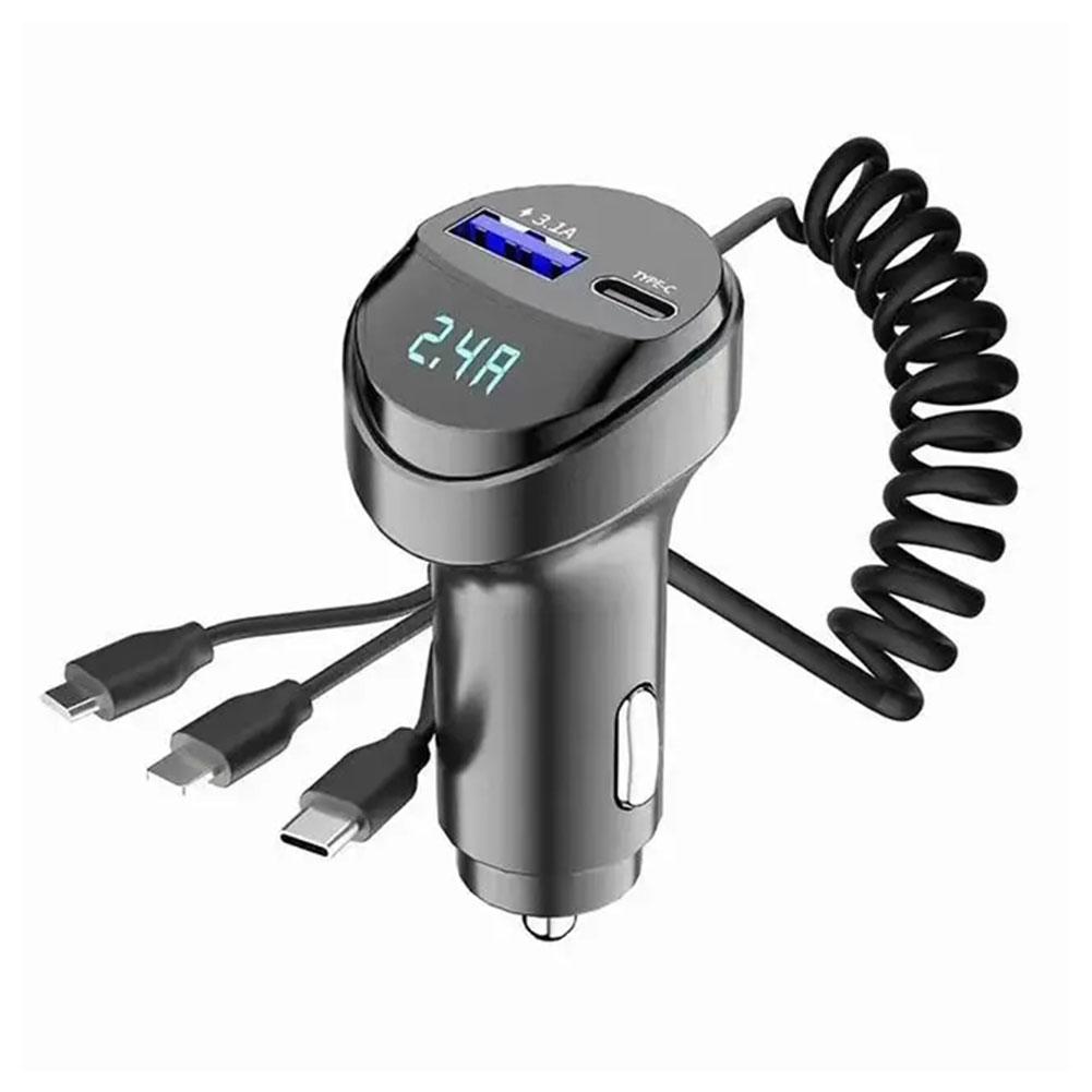 Chargeur de voiture USB Type-C et adaptateur allume-cigare multiport | Chargement rapide premium pour les appareils iOS iPhone et Xiaomi, Huawei, Samsung et Android