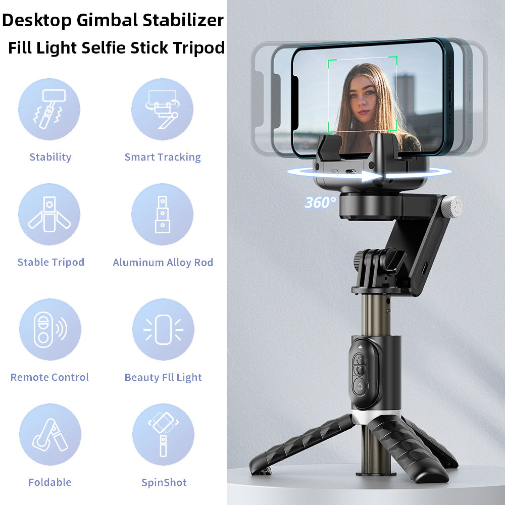 360° Dreh-Gimbal Stabilisator, Selfie Stick & Stativ: Hochwertiges Zubehör für Apple iPhone 15/14/13/12/11| Live-Fotografie