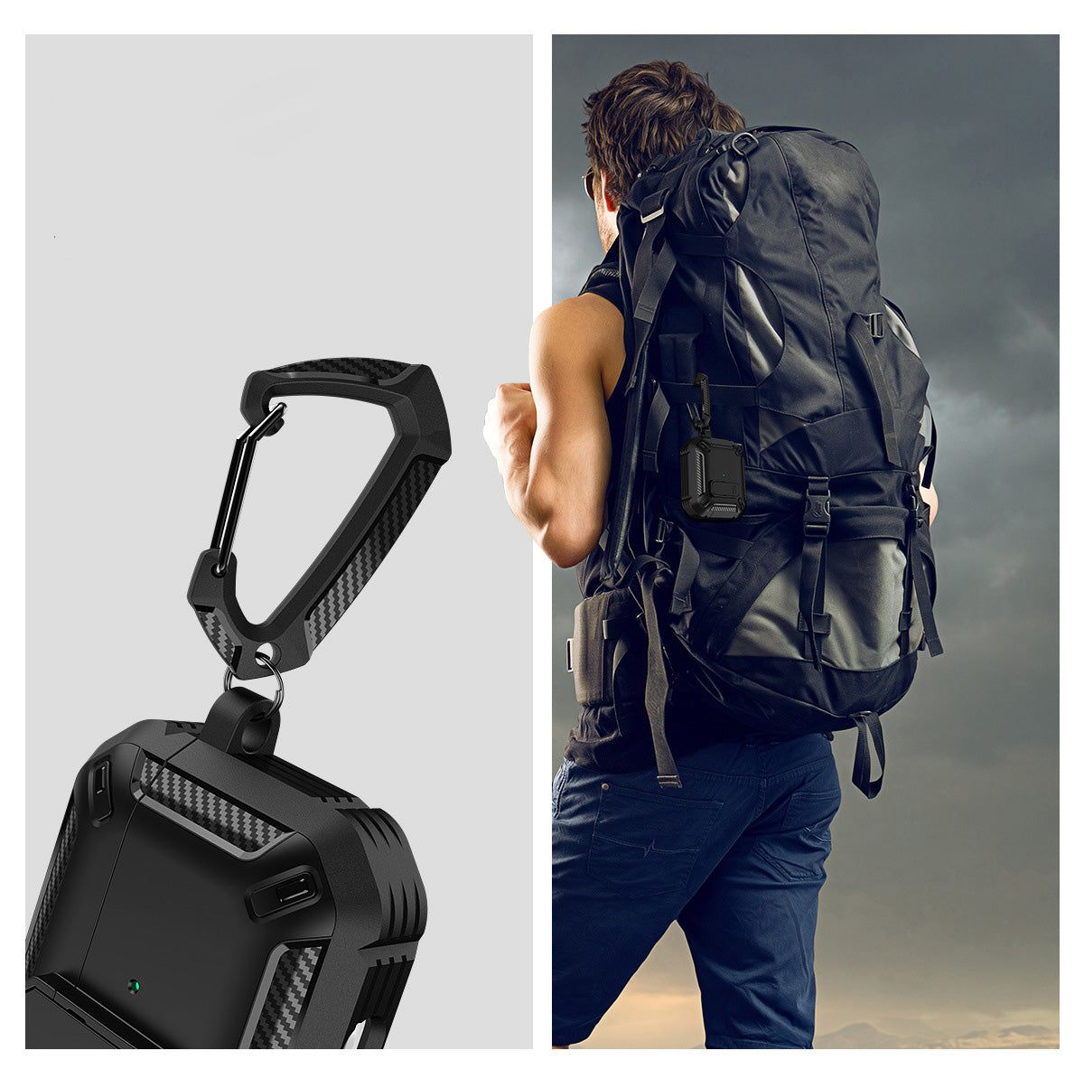 Étui de protection en fibre de carbone pour Apple AirPods | Housse pour AirPods haut de gamme résistante aux chocs, à la poussière, aux rayures et à l'eau