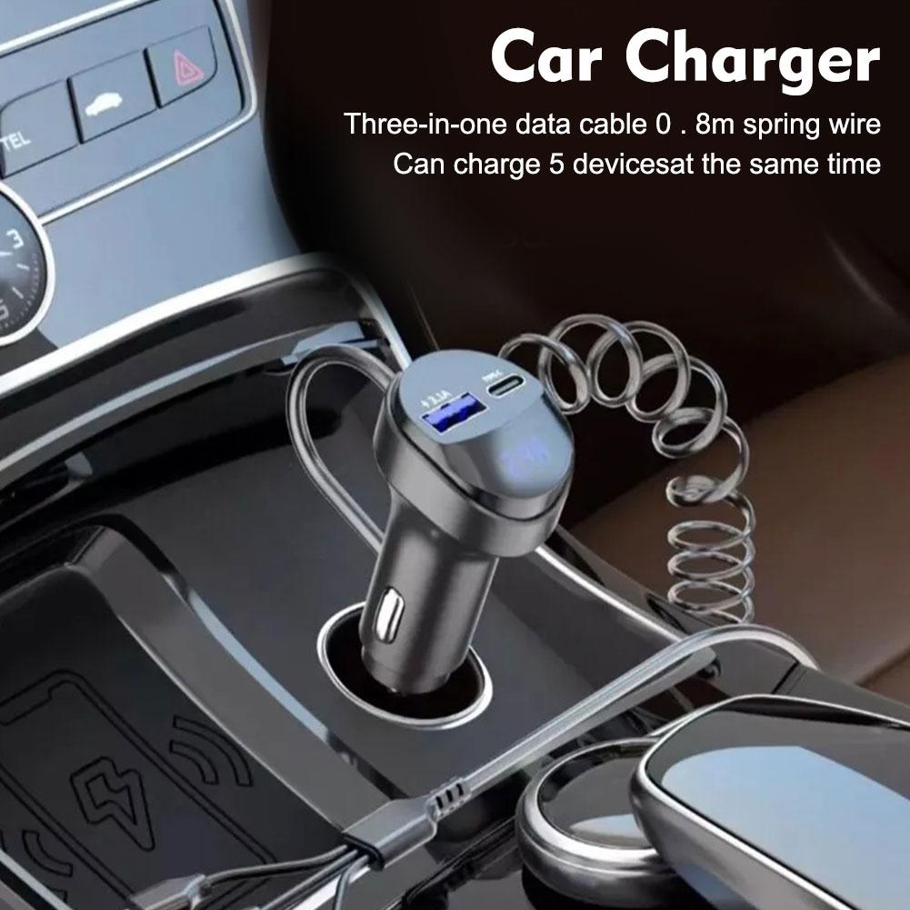Chargeur de voiture USB Type-C et adaptateur allume-cigare multiport | Chargement rapide premium pour les appareils iOS iPhone et Xiaomi, Huawei, Samsung et Android