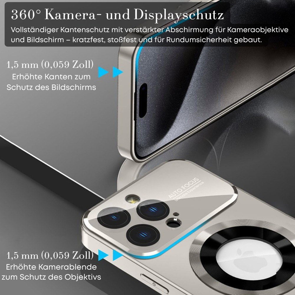 Luxus Matte Magnetische iPhone-Hülle mit Glaslinsen-Kameraschutz | Stoßfeste Tasche & MagSafe Case | Panzer-Schutzhülle für Apple iPhone 16/16e/15/14/13/12 Pro Max Plus Mini | Handyhülle in limitierter Auflage