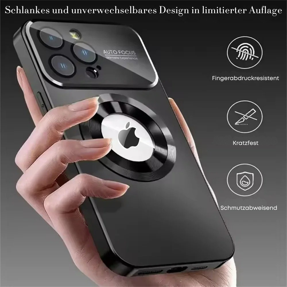 Luxus Matte Magnetische iPhone-Hülle mit Glaslinsen-Kameraschutz | Stoßfeste Tasche & MagSafe Case | Panzer-Schutzhülle für Apple iPhone 16/15/14/13/12 Pro Max Plus Mini | Handyhülle in limitierter Auflage