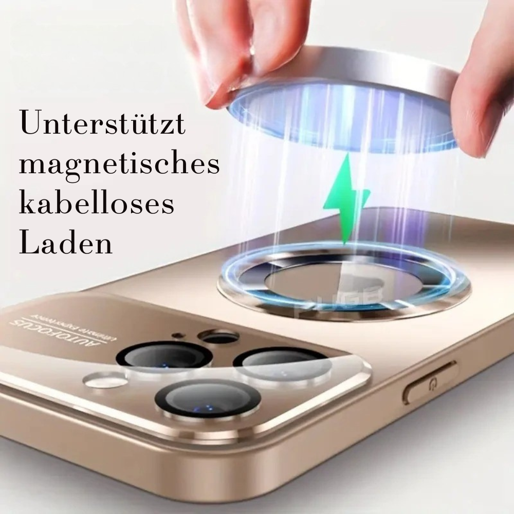 Luxus Matte Magnetische iPhone-Hülle mit Glaslinsen-Kameraschutz | Stoßfeste Tasche & MagSafe Case | Panzer-Schutzhülle für Apple iPhone 16/15/14/13/12 Pro Max Plus Mini | Handyhülle in limitierter Auflage