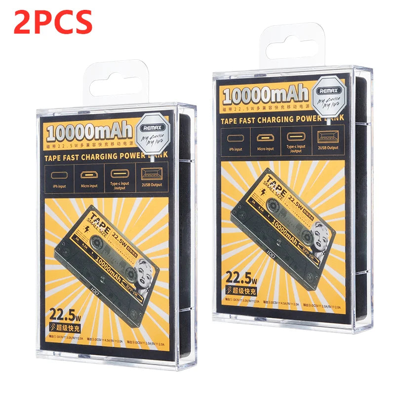 Banque d'alimentation Premium 10 000 mAh 22,5 W Design rétro | Chargement ultra rapide – Source d'alimentation portable pour Apple iPhone 15 14 13 12 11 Pro Max Plus Mini, iOS, Android, Samsung, Xiaomi