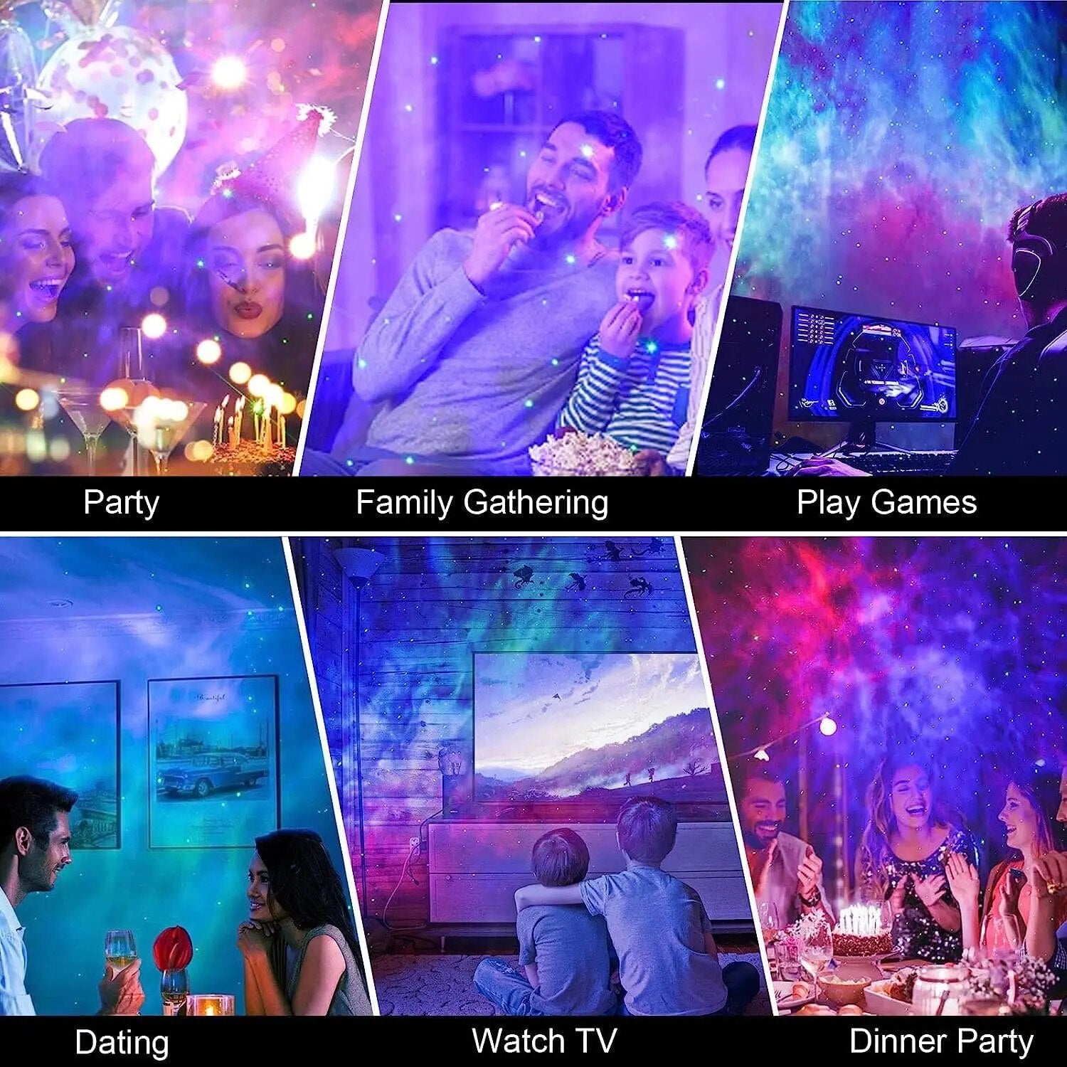 Premium Sterne-Projektor Licht: Buntes Nebelwolken-Nachtlicht, Dynamisches Galaxien-Sternennachtlicht für Schlafzimmer, Spielzimmer