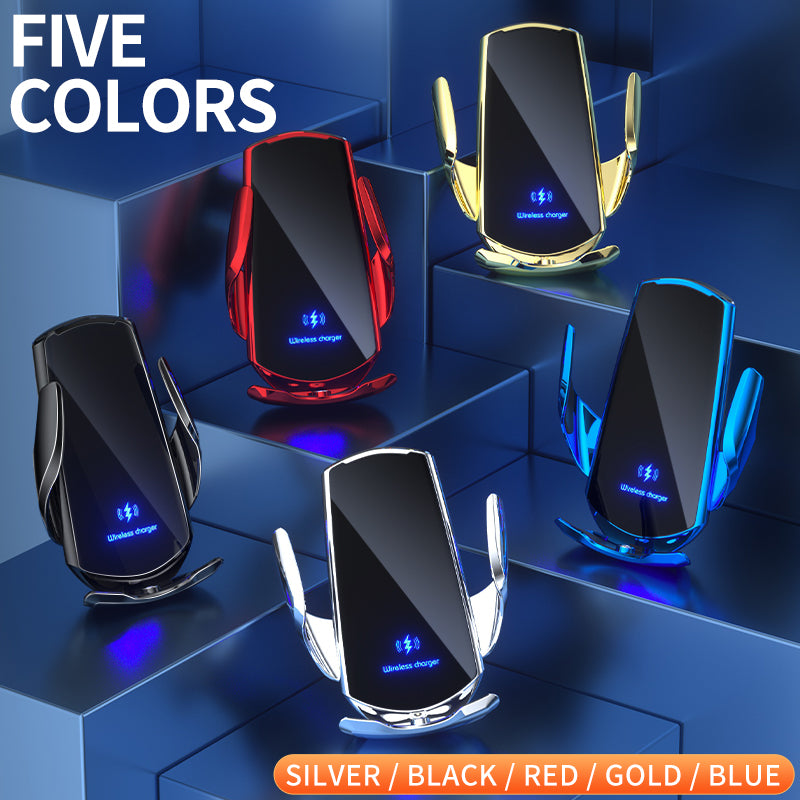 Téléphone sans fil pour voiture, chargeur rapide 30W | USB Type-C haut de gamme avec capteur infrarouge magnétique, écran LED et support de voiture - Compatible avec Apple iPhone, Android et Samsung