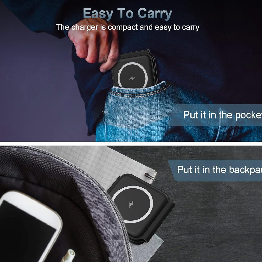 Station de charge magnétique pliable 3 en 1 Chargeur sans fil 15 W Station de charge rapide en aluminium Station d'accueil Station de charge sans fil Apple iPhone