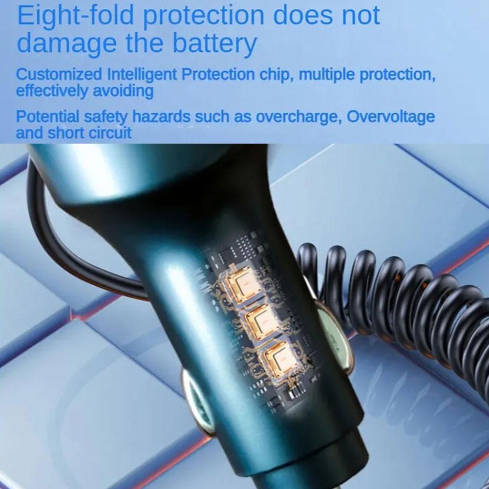 Chargeur de voiture USB Type-C et adaptateur allume-cigare multiport | Chargement rapide premium pour les appareils iOS iPhone et Xiaomi, Huawei, Samsung et Android