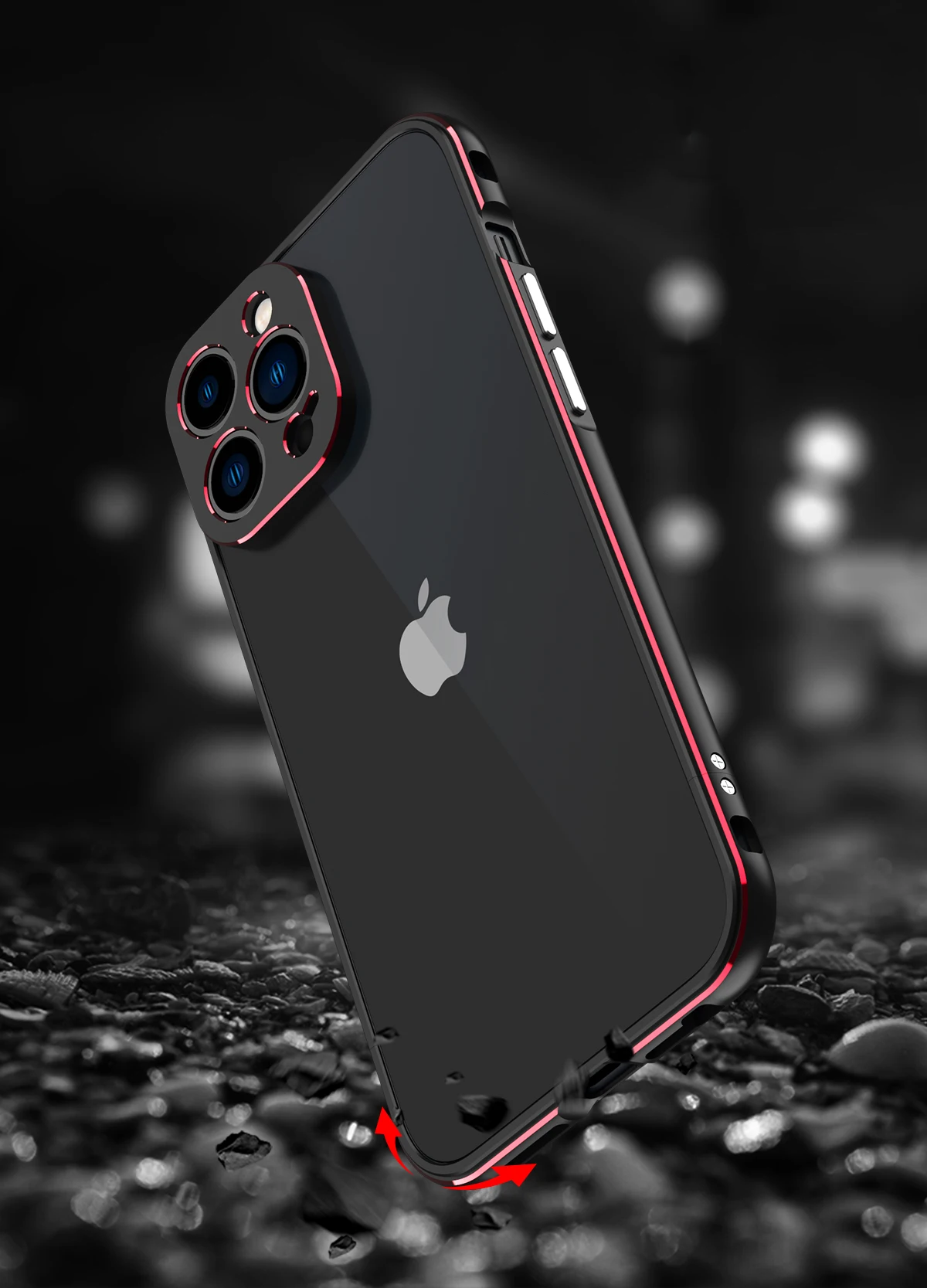 Aluminum Bumper & Metal Lens Frame Case Shockproof Cover for iPhone Models, Durable and Stylish Protection with Sleek Design