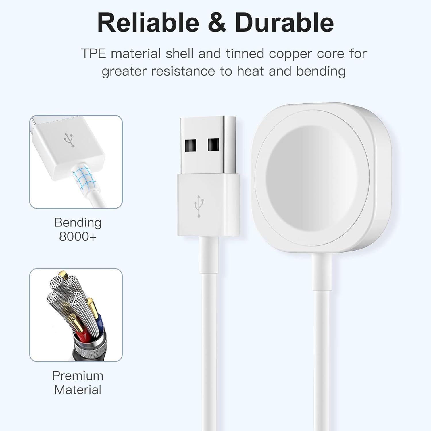 Hochwertiges Kabel für Apple iWatch Wireless Charger Watch 9 8 7 6 Laden | Prämie USB Lightning Ladekabel - Phone Heaven Zone