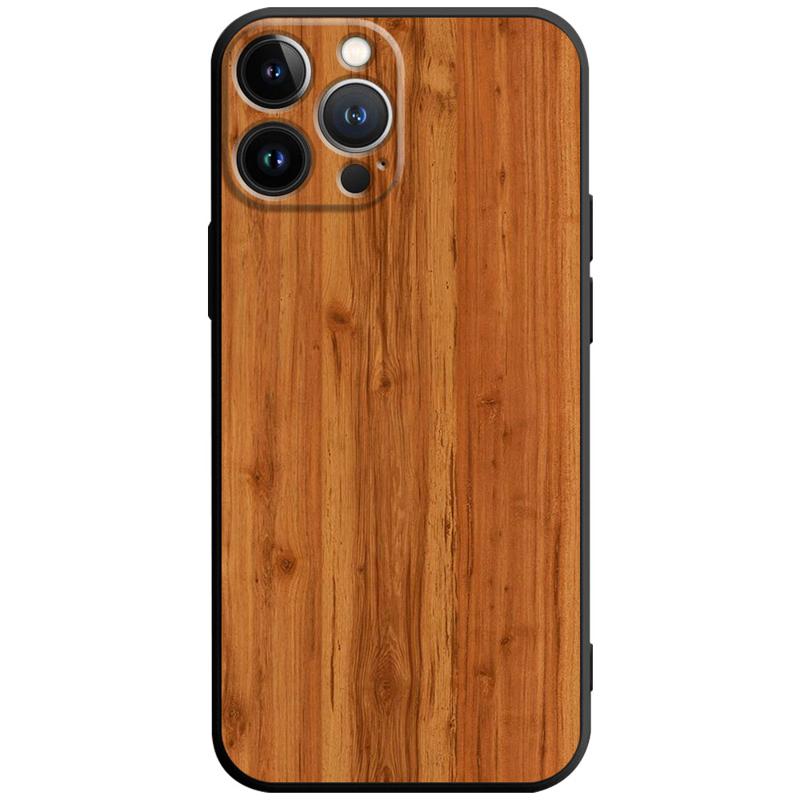 Premium Handyhülle, Abdeckung Braune glatte Holzmaserung Metallic Fall schwarz Phone 15/13/11/14 Pro Max/12/X/XS/8/7 Plus/XR